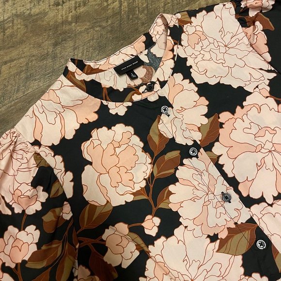 Ⓜ️Who What Wear Women's Floral Print Short Puff Sleeve Tiered Babydoll Dress - Picture 9 of 13